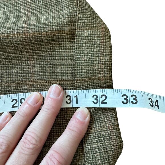 Ermenegildo Zegna Tan Kahki Olive Plaid Wool Two Button Blazer EU 50 / US 40 - Picture 11 of 12